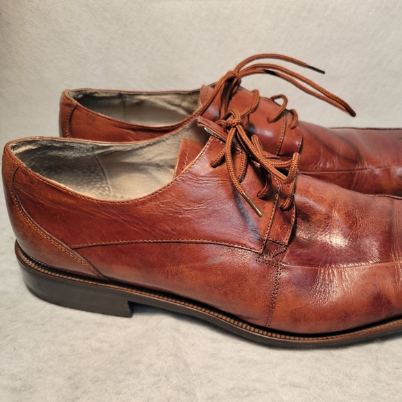 STACY ADAMS Brown Leather Square Toe Men's Dress Shoe Size 10 M 24793-221 - Picture 2 of 8